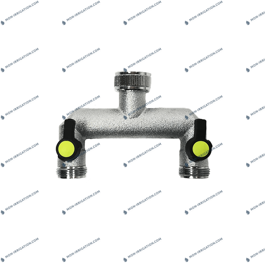 Robinet derivation 2 voies en laiton 3/4"