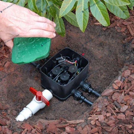 Regard avec 4 électrovannes 24V EZYVALVE enterré