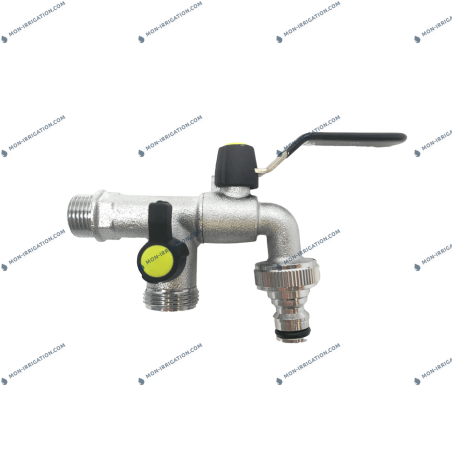 Robinet laiton avec derivation filetee 3/4