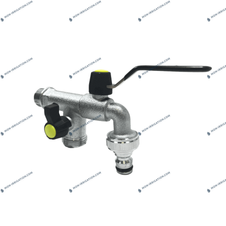 Robinet laiton avec derivation filetee 3/4