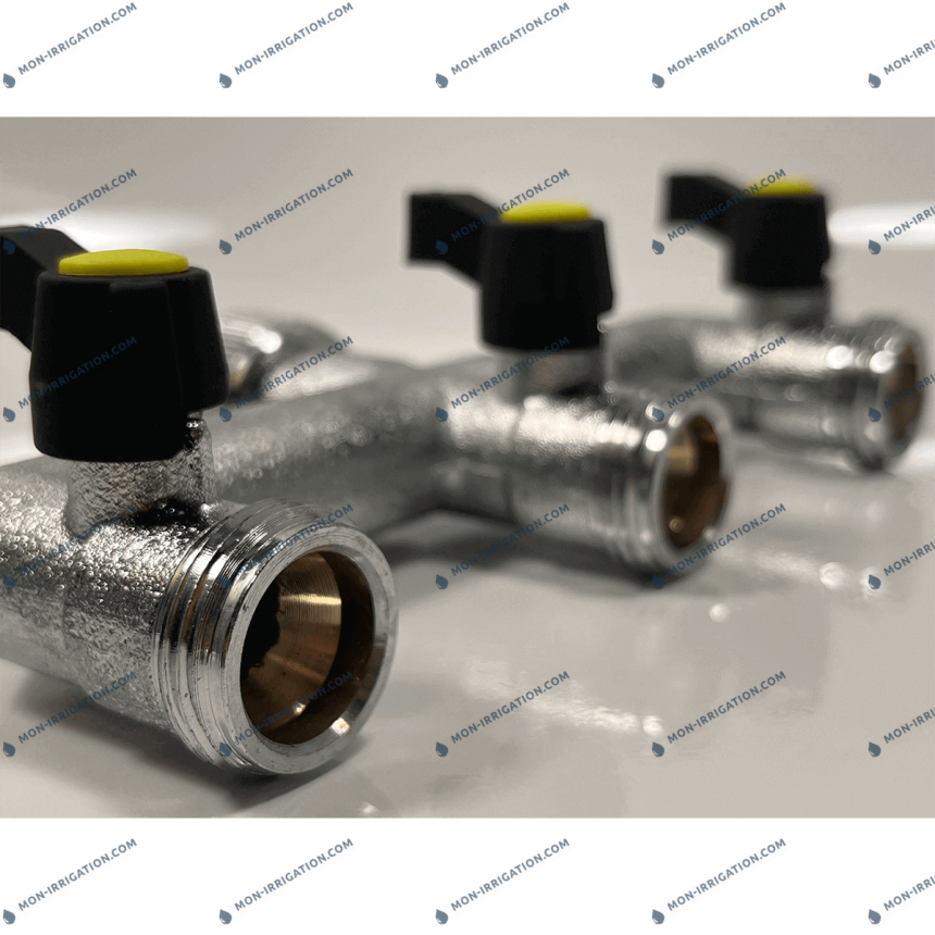 Répartiteur De Tuyau D'arrosage En Laiton Robuste À 4 Voies