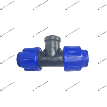 Te a compression sortie taraudee pour polyethylene