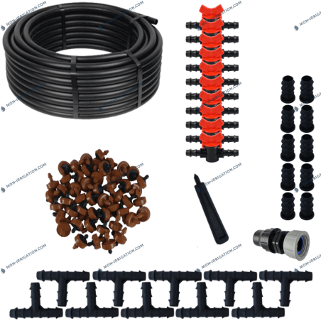 Kit Irrigation Goutte à Goutte 45M + 15M - Système Arrosage Automatique Jardin, Pelouse, Potager Et Serre
