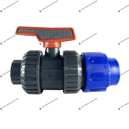 Vanne 1/4 de tour à compression plastique 20 mm à 50 mm