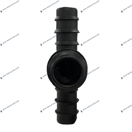 Té cannelé fileté pour tuyaux de goutte à goutte du dessus