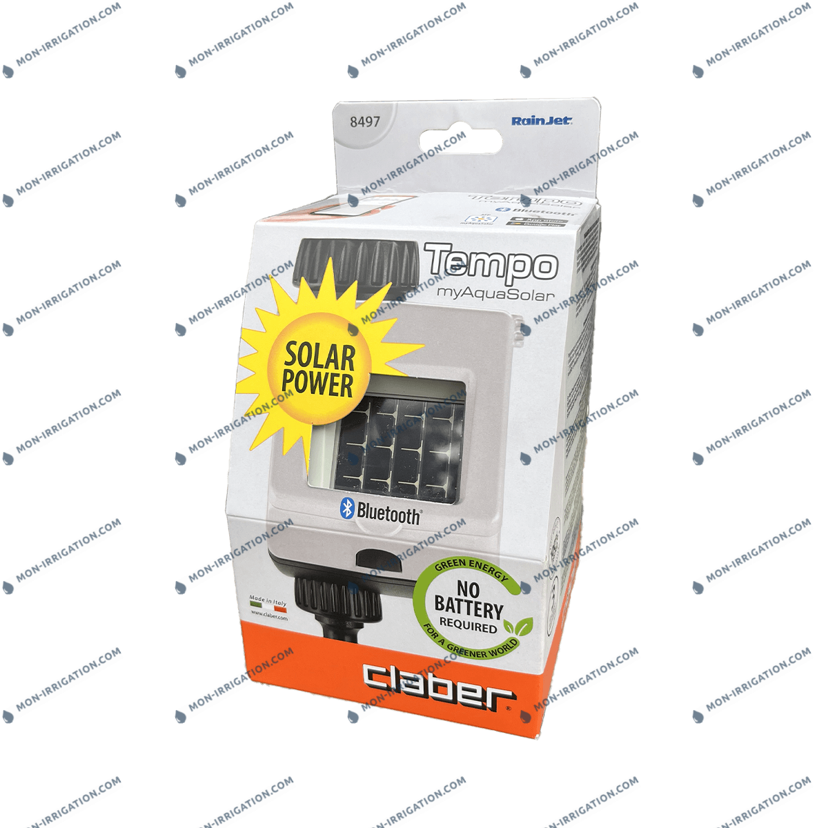 Claber Tempo Hybrid - Programmateur Arrosage Solaire 1 Voie Avec Panneau Photovoltaïque