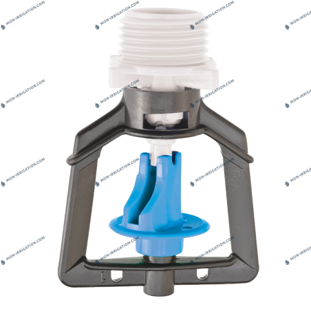 Micro asperseur RONDO ailette bleue buse blanche tête en bas |RIVULIS