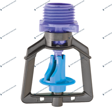 Micro asperseur RONDO ailette bleue buse violette tête en bas |RIVULIS