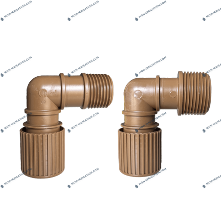 Coude fileté IN-EZY pour tuyaux de goutte à goutte 16mm