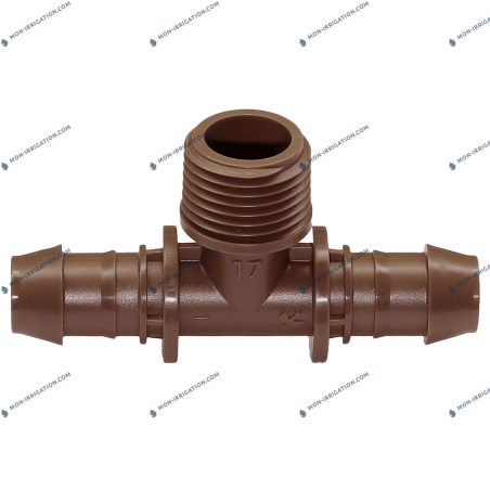 Té cannelé / fileté 1/2" XF RAIN BIRD pour tuyaux de goutte à goutte PEBD 16 mm