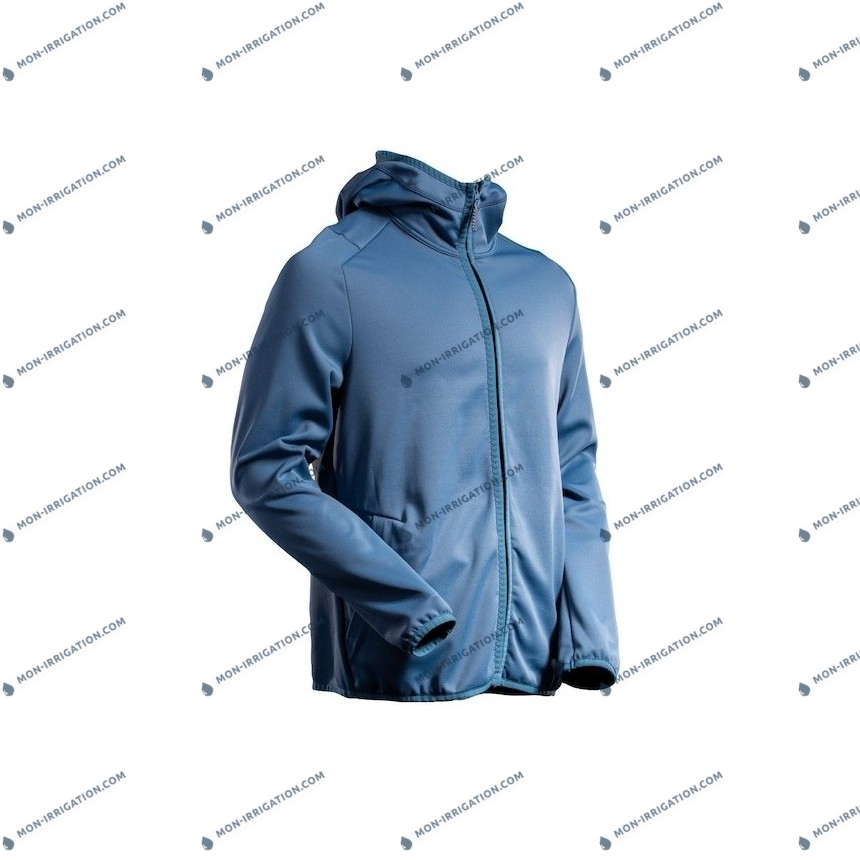 Veste polaire à capuche homme recyclée CUSTOMIZED bleu gris