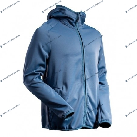 Veste polaire à capuche homme recyclée CUSTOMIZED bleu gris