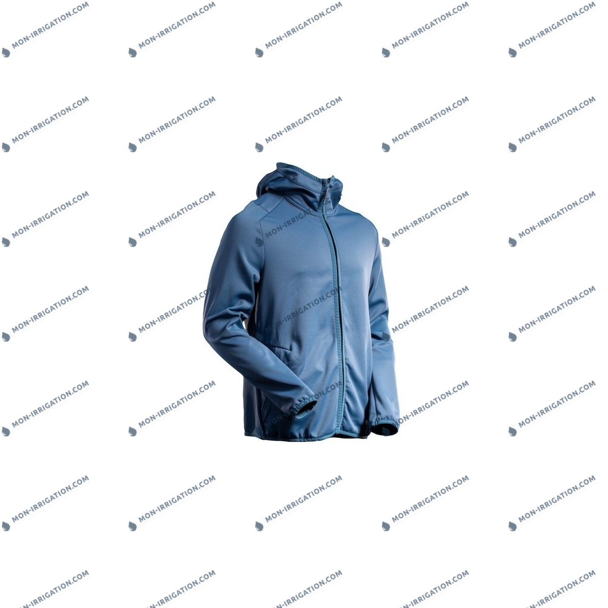 Veste polaire à capuche homme recyclée CUSTOMIZED bleu gris