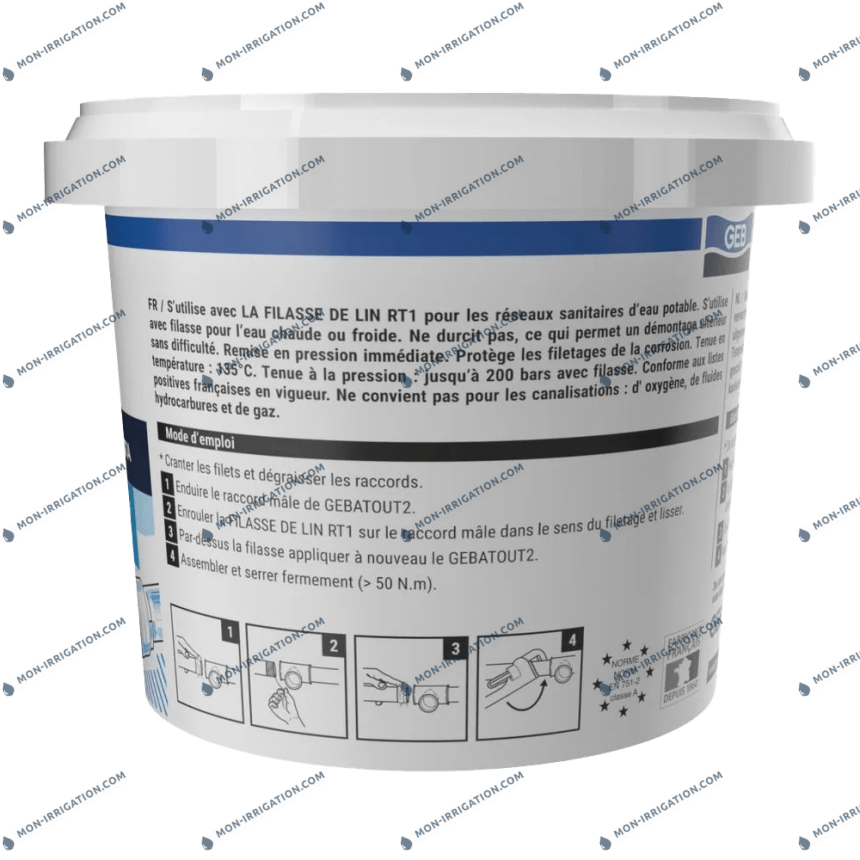 Pâte à joint GEBATOUT 2 500g verso