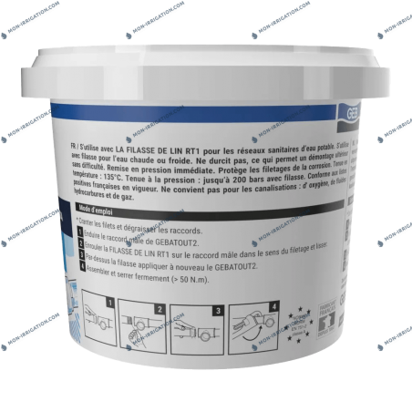 Pâte à joint GEBATOUT 2 500g verso