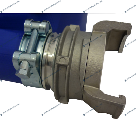Tuyau PLAT  Diametre 75 avec raccords symetrique et colliers tourillons