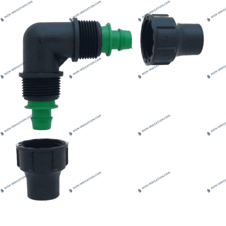 Raccord a bague en coude pour polyethylene