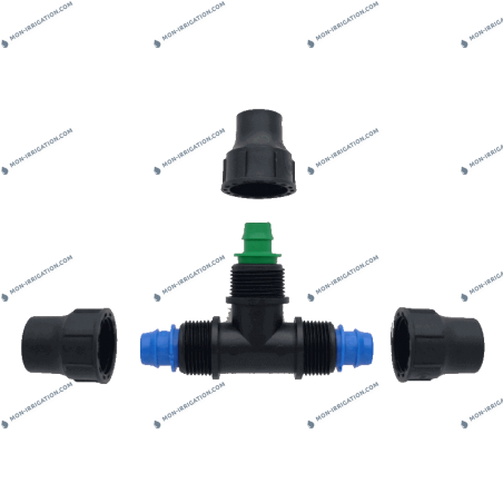 Raccord a bague en Te avec reduction pour polyethylene