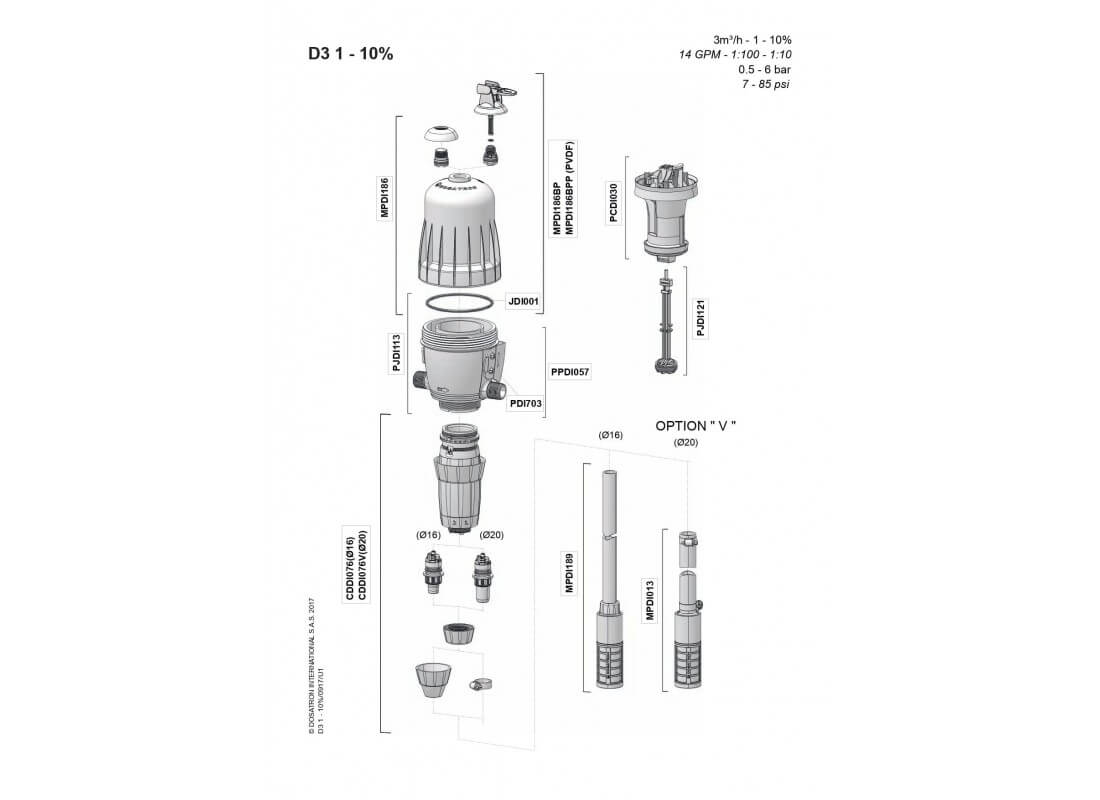 Pièces détachées DOSATRON D3GL10