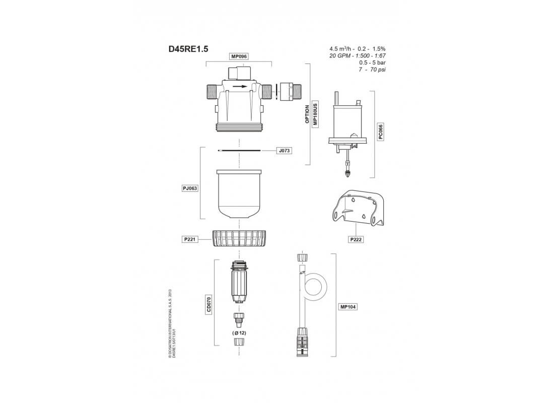 Pièces détachées DOSATRON D45RE15